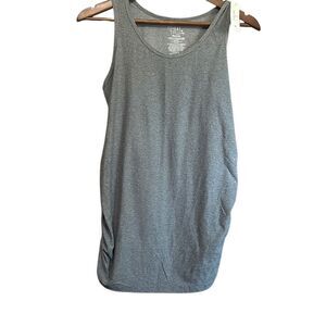 Time and Tru Maternity‎ Tank Top Ruched Sleeveless Gray Heather Small